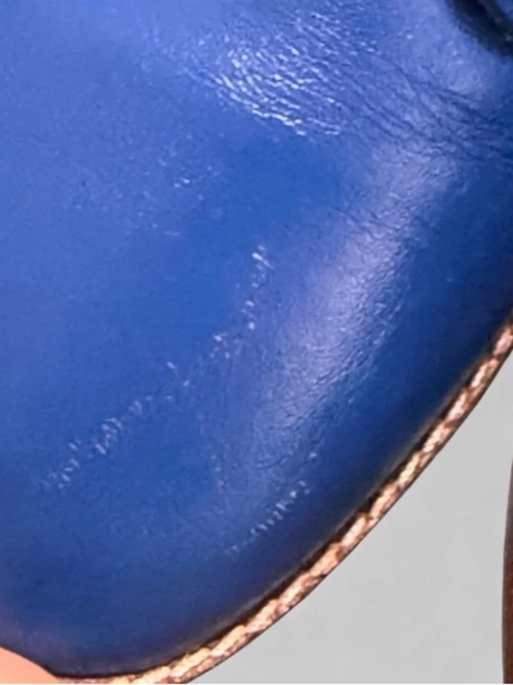 Rare Vintage Allegre' Royal Blue Genuine Leather Lace-Up Ankle Boots, Size 8 Y2K